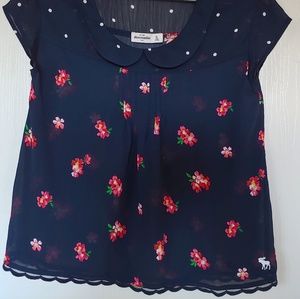 Girls Sheer Floral Top